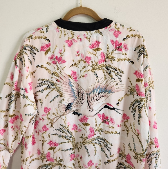 Cotton On Among Equals Women Bomber Jacket Floral size 14 (XL) ligh color - Picture 9 of 11